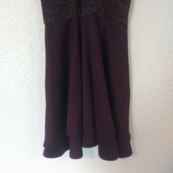 Xtraordinary women's size 9 plum metallic haltar dress - Picture 4 of 15